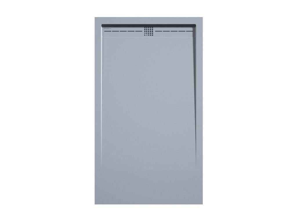 Grey shower tray with smooth finish, Meublori CACH coloured grate - 170x70 cm