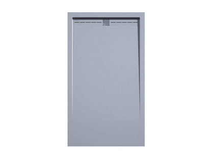 Grey shower tray with smooth finish, Meublori CACH coloured grate - 170x70 cm