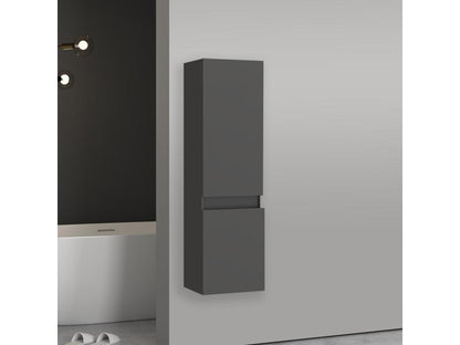 Anthracite bathroom cabinet, wall-mounted bathroom column unit, 30x30x110 cm (LxWxH) HLBA37160