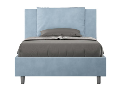 Single bed without slatted base, upholstered, 120x190 cm, light blue microfiber, Laviecasa IUTJ25495