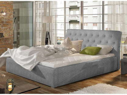 Venizia tufted velvet bed - Light Grey - 180x200 - Storage version
