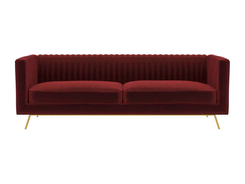 3-seater sofa in burgundy velvet - Laviecasa XFNP25000