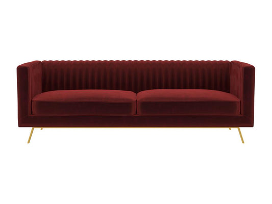 3-seater sofa in burgundy velvet - Laviecasa XFNP25000