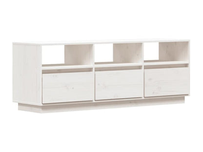 White wooden multimedia TV stand with shelf, 140x37x50 cm, 02 0025929