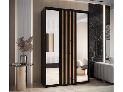 Meubiana 2 Sliding Door Wardrobe 205.2/160/45 3 Doors Black/Black