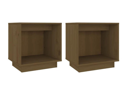 Set of 2 bedside tables, honey brown, 40x30x40cm, solid pine wood, LBZL87267