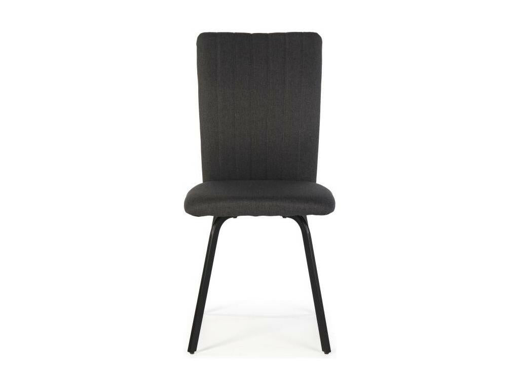 Set of four chairs in dark grey fabric - Meublori