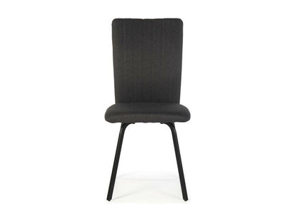 Set of four chairs in dark grey fabric - Meublori
