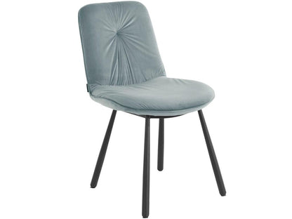 Meublori - Set of 2 upholstered dining chairs in grey velvet