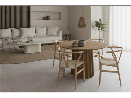 Laviecasa Elm Wood and Braided Rope Chair – Natural Charm and Authenticity – Natural Color QUJD64962