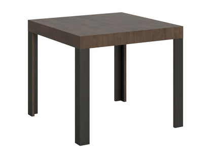 Extendable table 90x90/246 cm Meublori Walnut with Anthracite frame