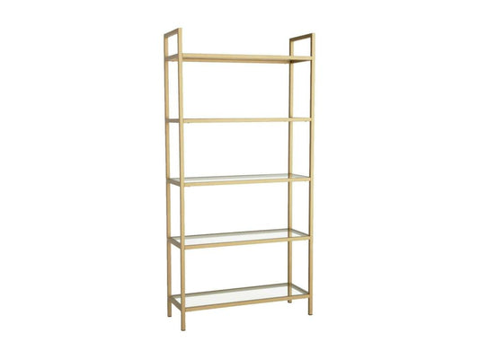 Laviecasa Bookshelf, Desktop Bookcase, Mobile Book Holder, 80x30x165 cm, Gold, CSNR03850
