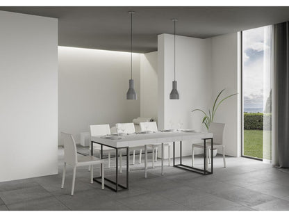 Extendable console table 90x40/196 cm Epoca Small Premium White Ash with Anthracite frame KGUY70187