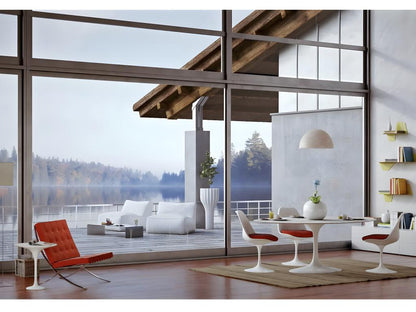 Round Tulip Table - Matte Black Top - Diameter 150 cm - Glossy Black Base GIMN46172