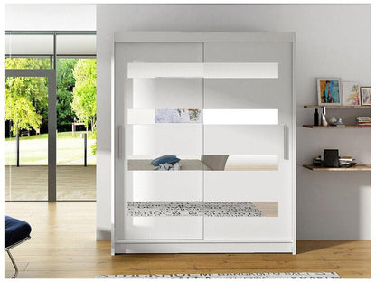 Laviecasa 136 White Wardrobe 200x150x58cm Sliding Wardrobe Doors DMFP80654