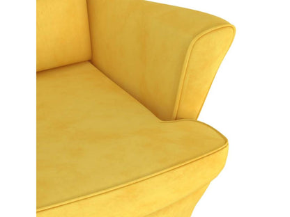 Mustard yellow velvet armchair