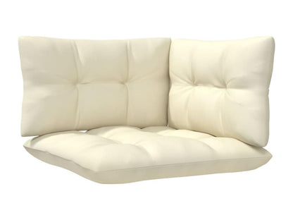 6-piece garden furniture set with cream cushions, pine wood