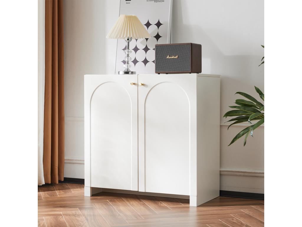 Sideboard with 2 doors - 80x40x80 cm - particleboard - modern style - white KJQM33987