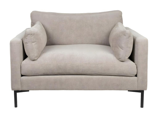 SUMMER - Comfortable beige microfiber armchair