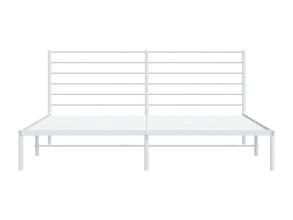 Metal bed frame with white headboard 193x203