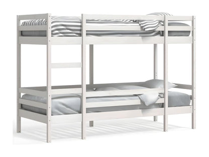 White Bunk Bed 90x190 cm Solid Pine Wood TDRB92853