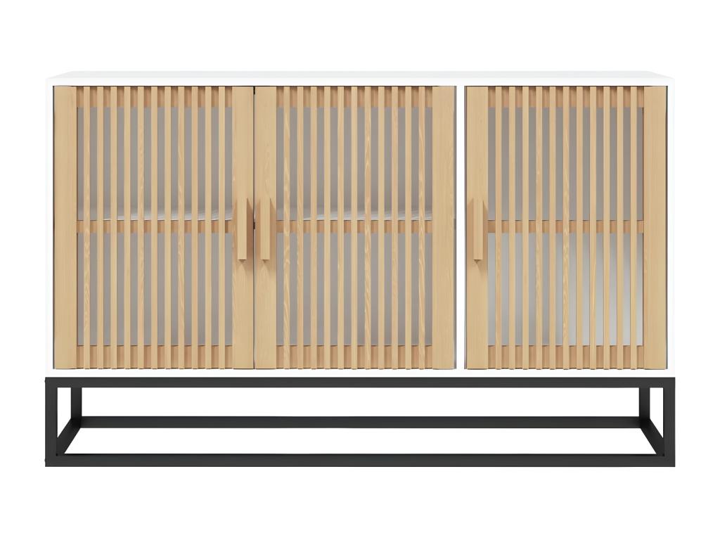 White sideboard 105x30x65 cm engineered wood DKQX79994