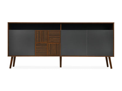Modern sideboard with hinged doors Laviecasa Dark Wood and Grey HPBP21059