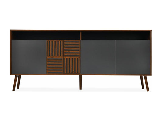 Modern sideboard with hinged doors Laviecasa Dark Wood and Grey HPBP21059