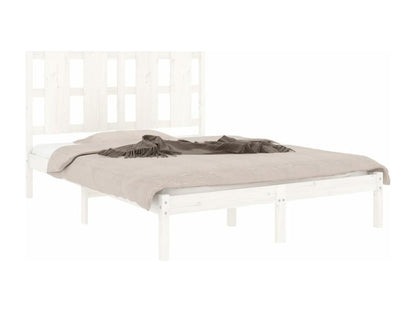 White bed frame, solid pine wood, 140x200 cm