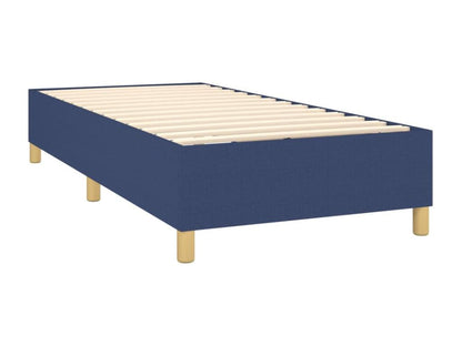 Upholstered bed base with mattress, blue, 90x200 cm, fabric