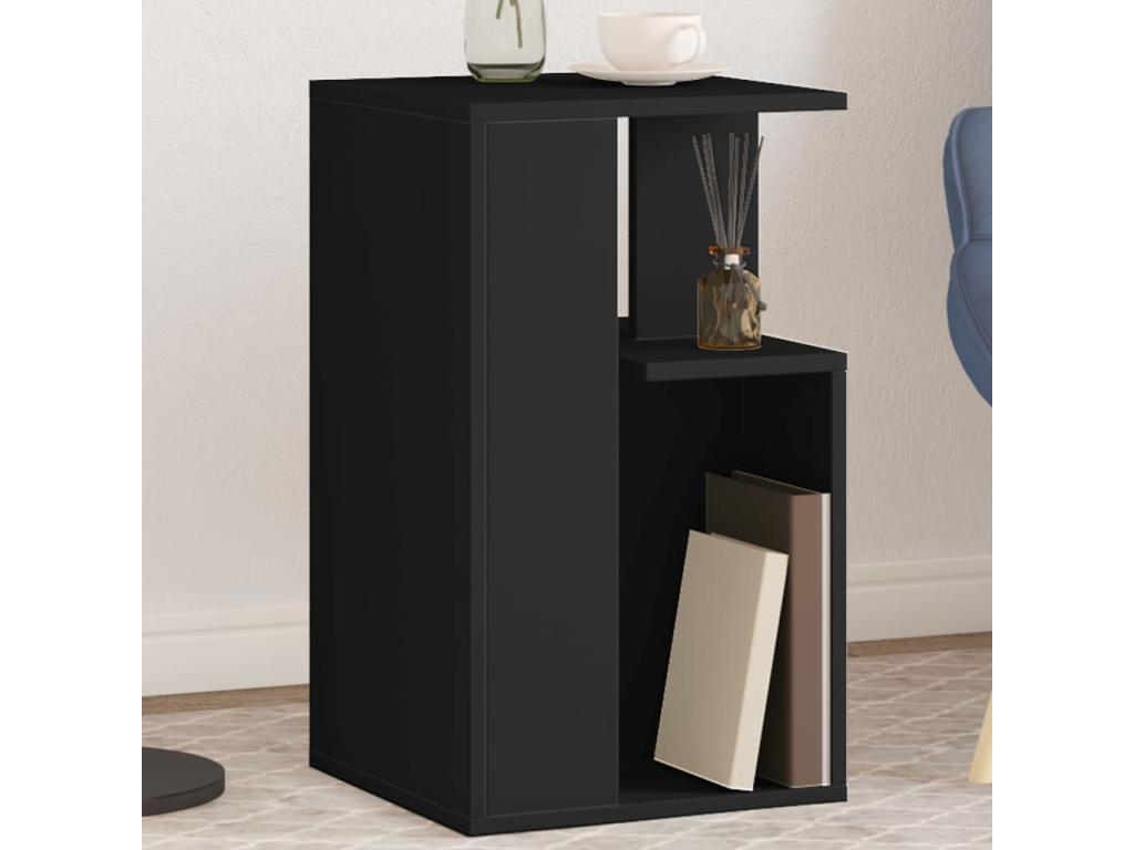 Black side table 35x35x60 cm engineered wood