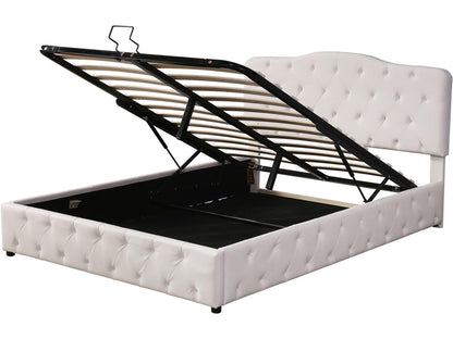 Storage bed - 140x200cm - white - Meublori