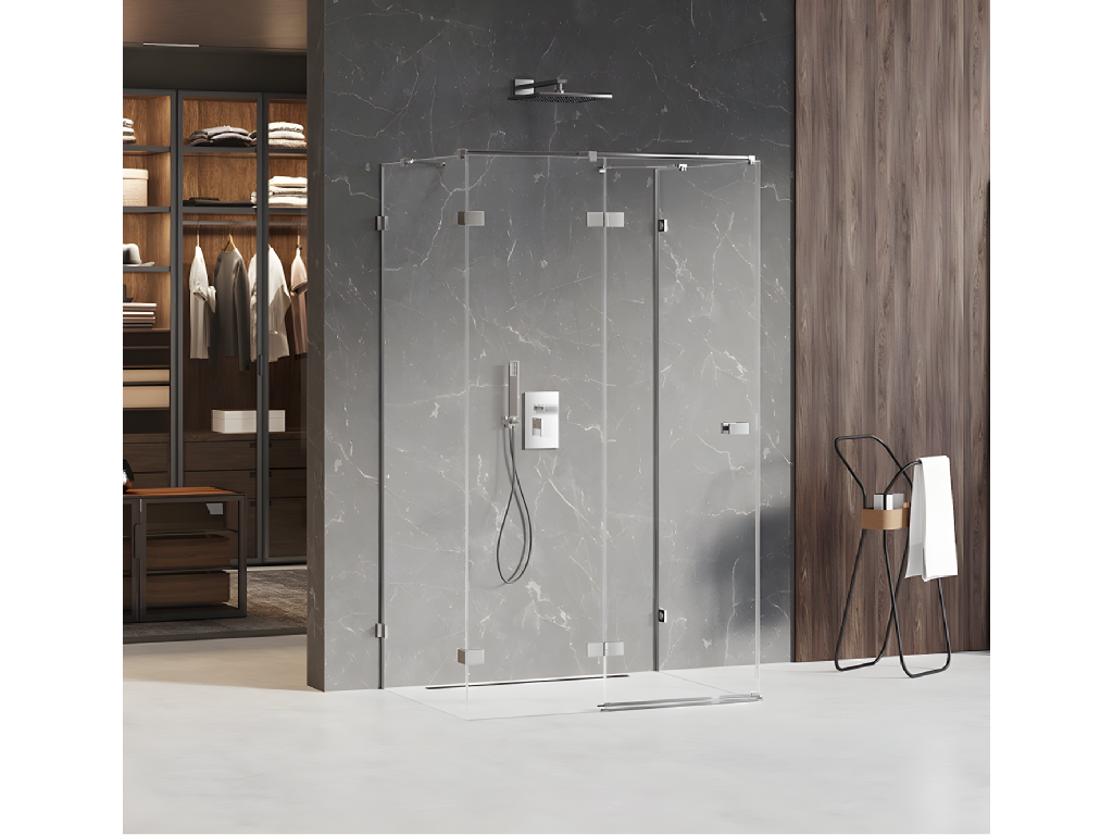 Left-hand pivoting shower enclosure 120x70 MAJORQUE Meublori color Meublori front access