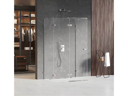 Left-hand pivoting shower enclosure 120x70 MAJORQUE Meublori color Meublori front access