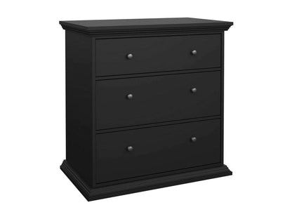 Meublori Chest of Drawers, Multipurpose Chest of Drawers, Bedroom Chest of Drawers, Furniture with Drawers, 86x52x88 cm, Black