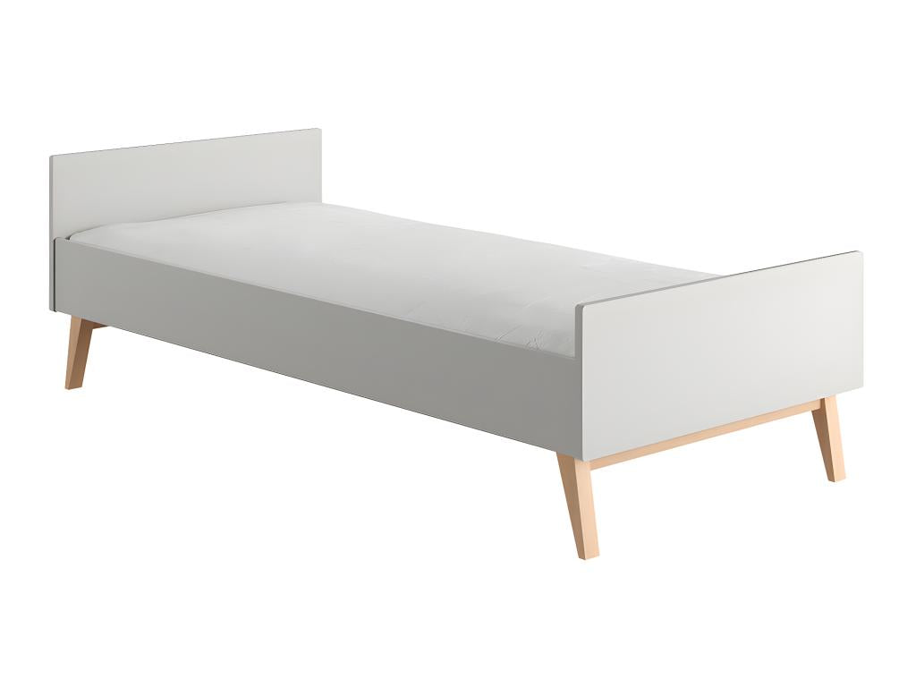 Swing Grey and Wood 90x200 Bed with Included Slatted Base