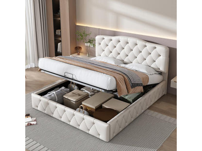 Storage bed - 140x200cm - white - Meublori