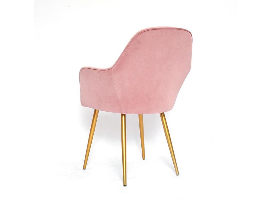 Velvet Dining Chair with Gold Skull Legs - Colors - Pink OYAU47060