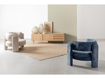 Low sideboard in wood and metal with 2 doors and 3 drawers, W160 - Laviecasa PLLL87329