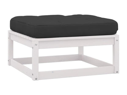 10-piece garden furniture set with cushions, white, solid pine wood