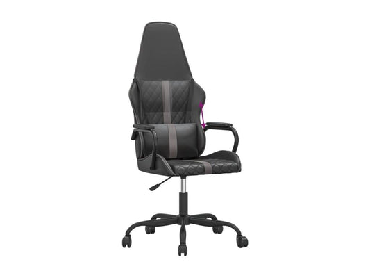 Gaming chair, black and grey faux leather, ULSL88170