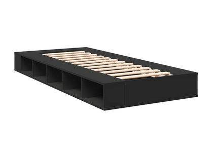 Black bed frame 100x200 engineered wood