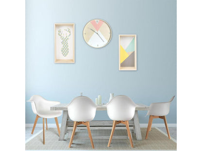 Meublori - Set of 6 Armchairs with White Seats