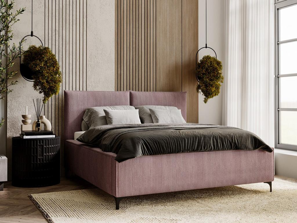 Laviecasa 113 Double Bed, Pink, 180x200cm, Upholstered, with Laviecasa Slatted Base 200x214x108cm WERU19982