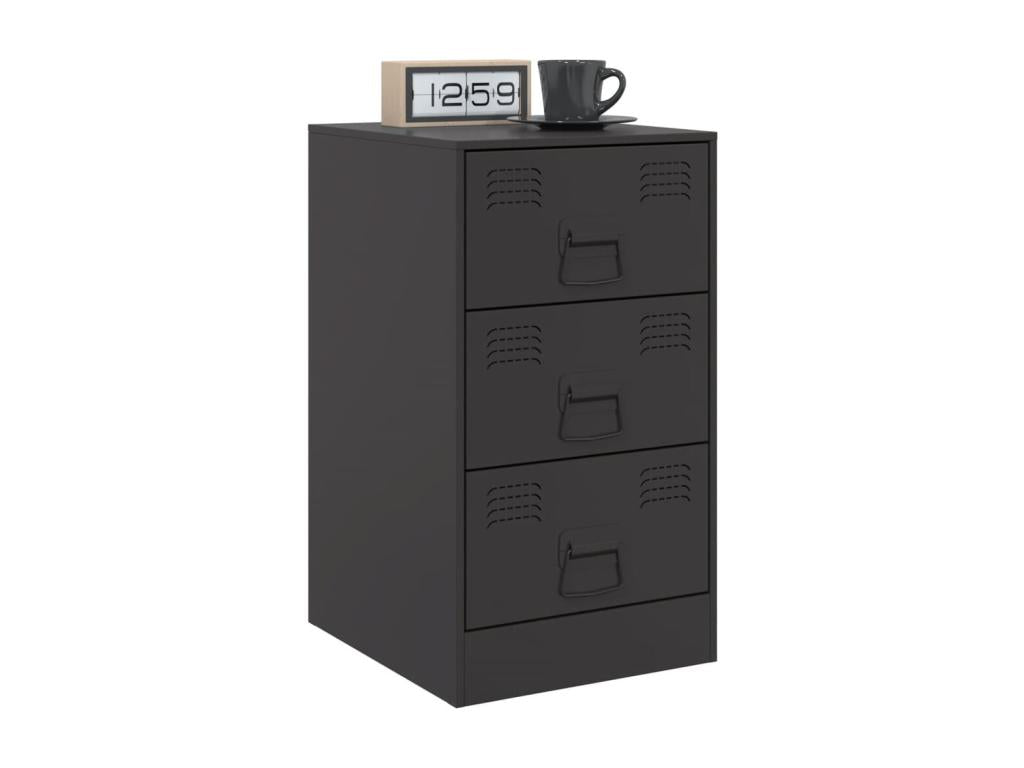 Laviecasa Premium - 2-piece bedside tables, black, 34.5x39x62 cm, steel, FOOP99868