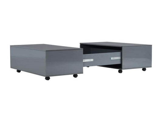 Glossy Grey Coffee Table 100x100x35 cm