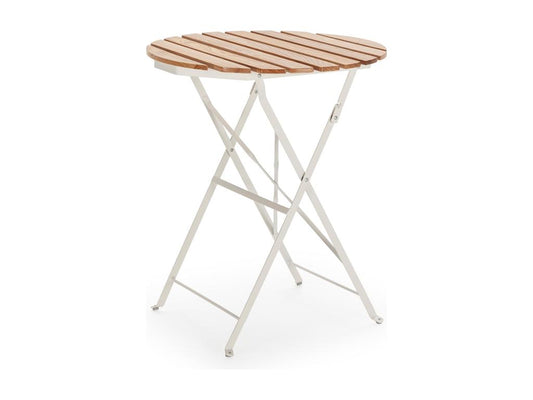 Laviecasa folding garden table in wood and white metal ITSP66022