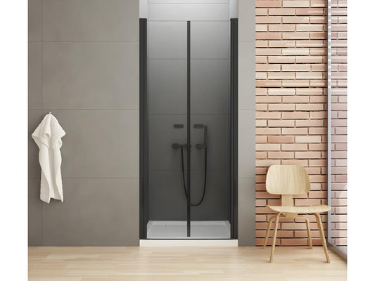 Laviecasa BLACK TIQN27890 130cm Black Hinged Shower Door
