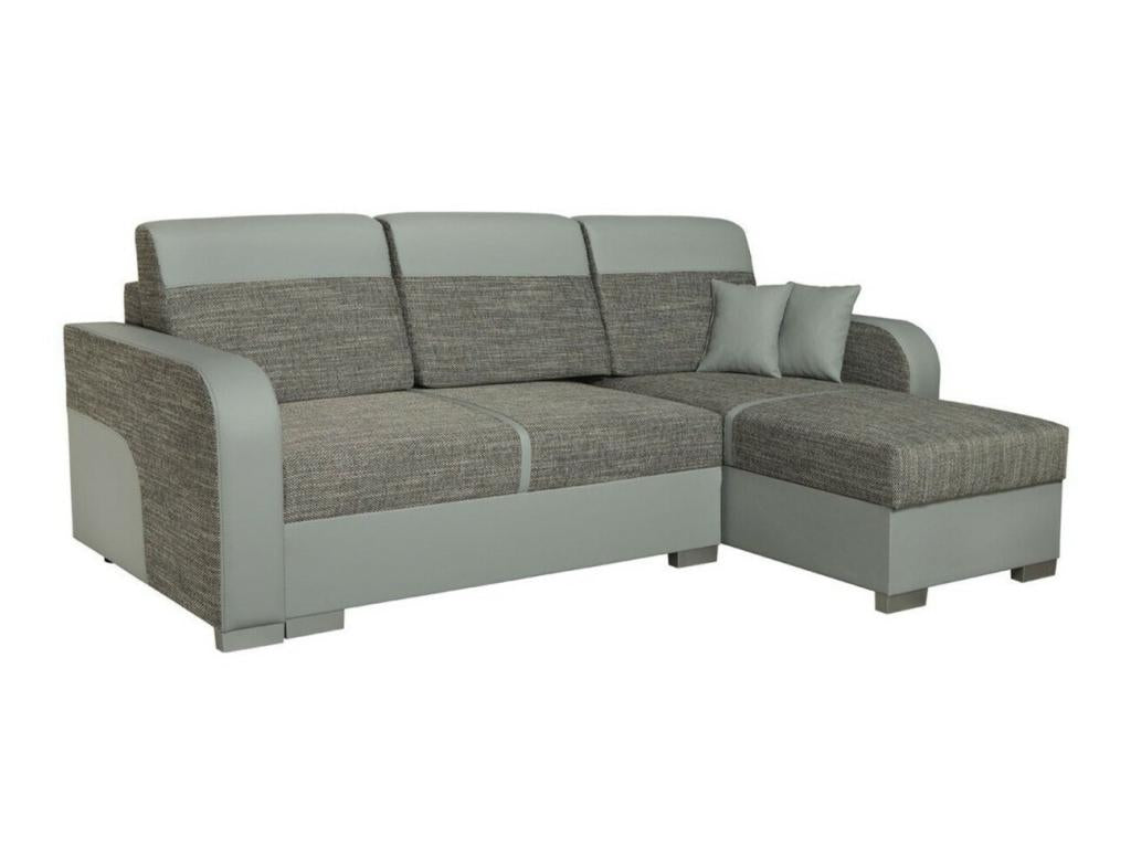 Edinburgh 102 Corner Sofa Grey with Sleeping Function and Bed Box, 235x155x90cm FHHO84476