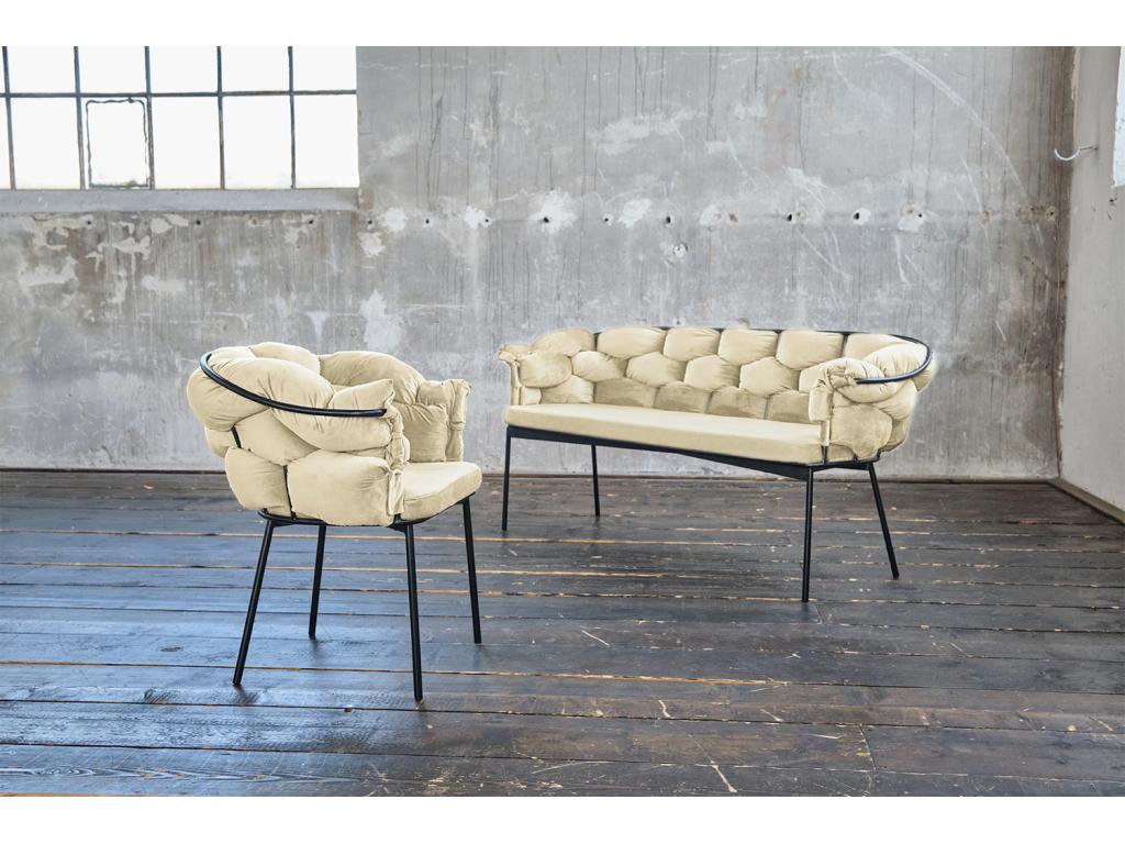 Chair - Cream White Velvet - Furniture